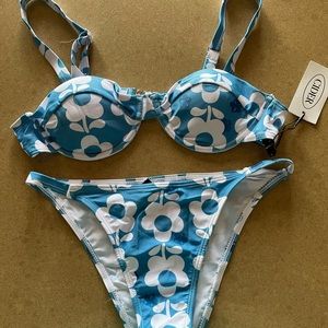 Adorable blue and white floral swimsuit from Cider.